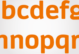 Detailed view of the Daytona house font with orange fonts
