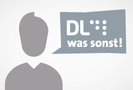 Abbildung eines Ikons der Produktmarke Kontaktmanager mit Werbeslogan „DL, was sonst!“
