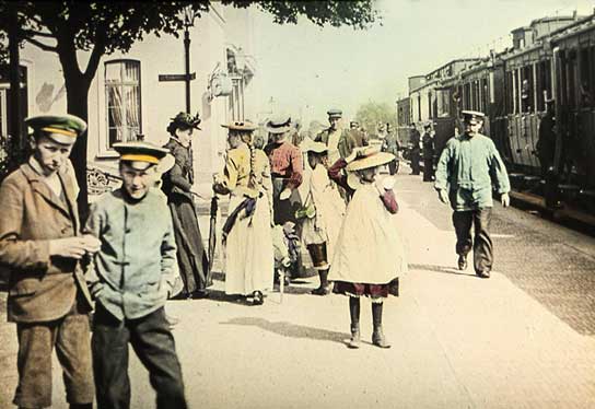 Historische Aufnahme vom Bahnsteig des Grevesmühlener Bahnhofes, ca. 1900