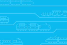 Eine hellblaue Fläche mit unterschiedlichen angedeuteten Zügen