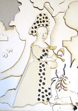 Foto eines Handmusters aus Pappe zur Herstellung der „Kleinen Prinzessin“