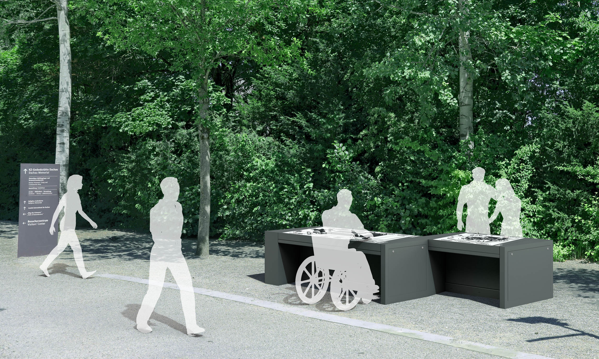 A rendering of the tactile model in the outdoor space
