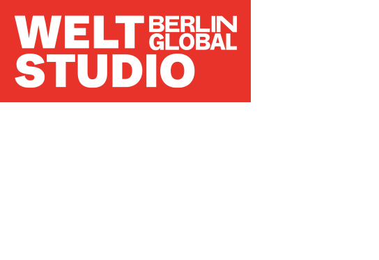 Picture of the logo of the Weltstudio in the Humboldt Forum